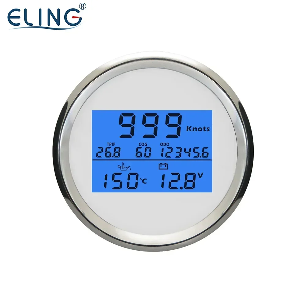 2026 Premium  ELING 85mm Digital GPS Speedometer with Tripmeter Odometer COG Waterproof Speed Gauge with 8 Colors Backli