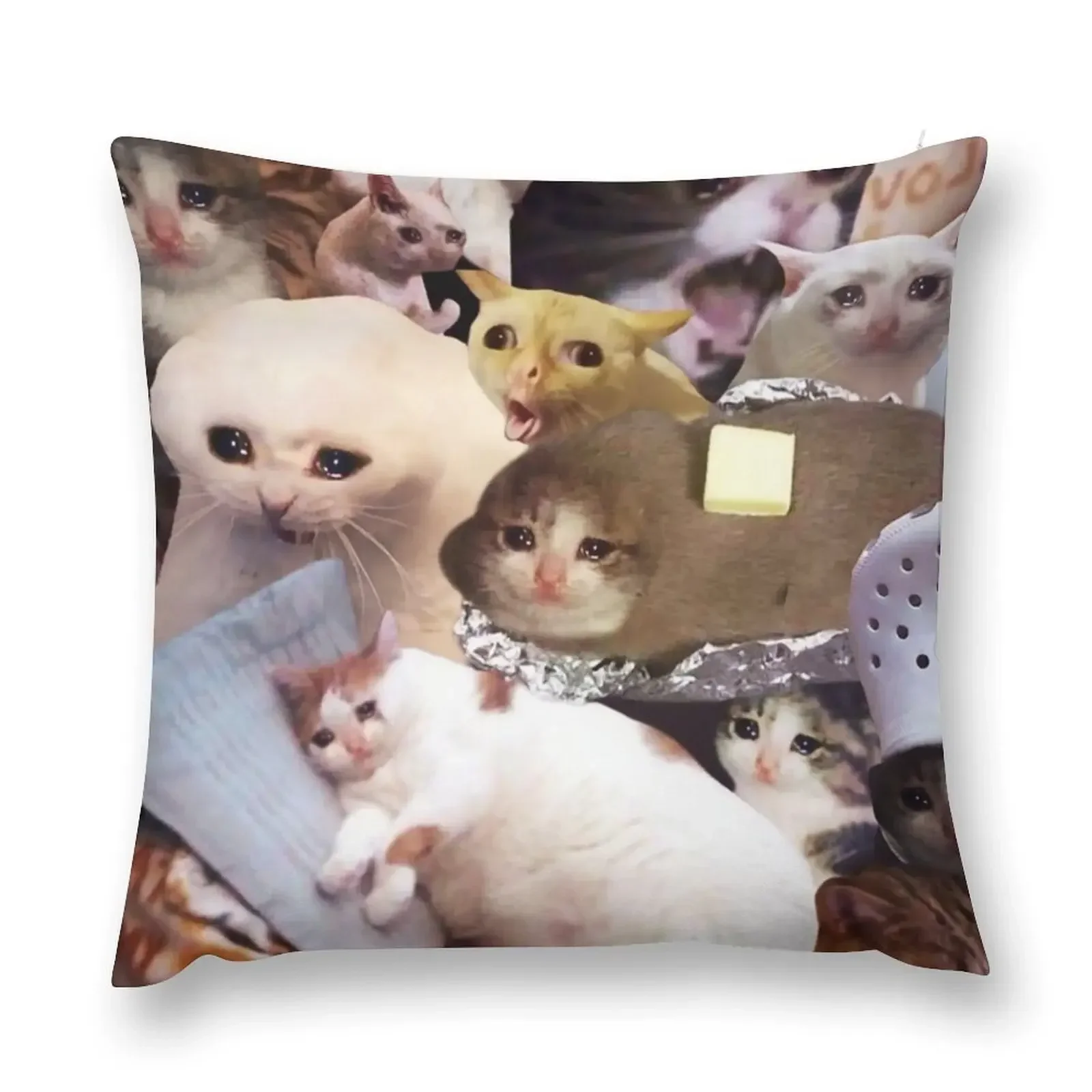 Crying Cat Memes Throw Pillow Luxury Cushion Cover New year Sofas Covers pillow