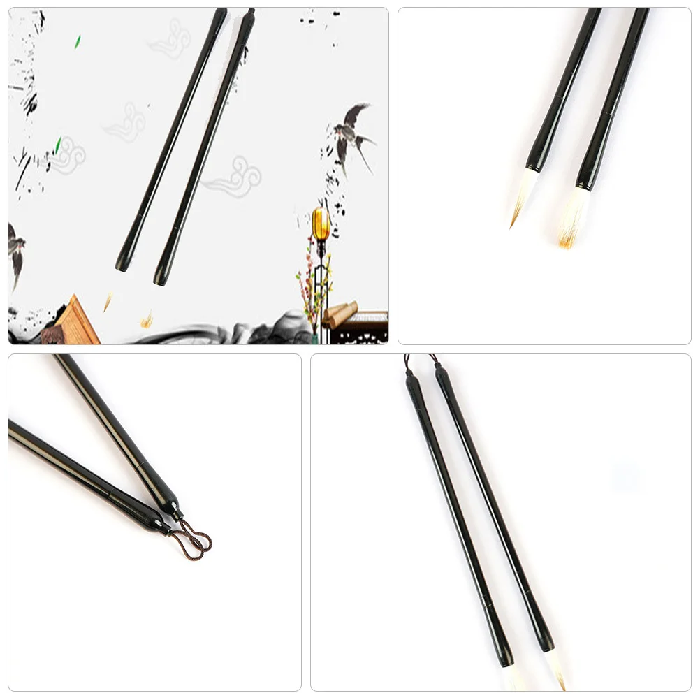

3Pcs Ink Brush Chinese Calligraphy Pen Durable Metal Wool for Watercolor Writing Brush Portable Practical Paint