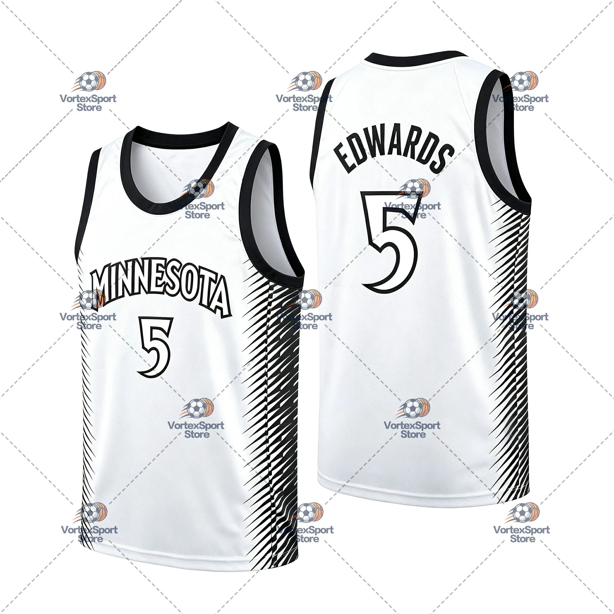 Kinder NO.5 Edwards Basketball Star Schnelltrocknende Weste Herren Ärmelloses O-Ausschnitt Basketball Sport Fitness Trainings-Trikot – Detail 7