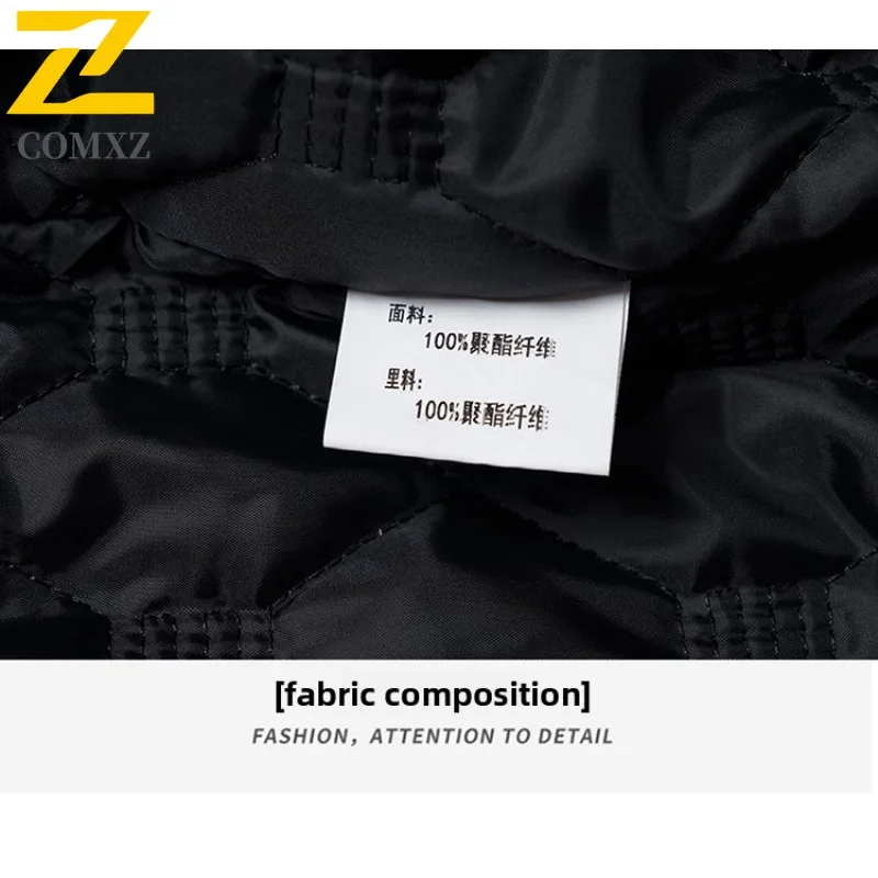 COMXZ 2025 Heren verdikte fleece jas met opstaande kraag Winter Amerikaanse stijl Plus size Casual buitensport Winddichte werkkleding jas