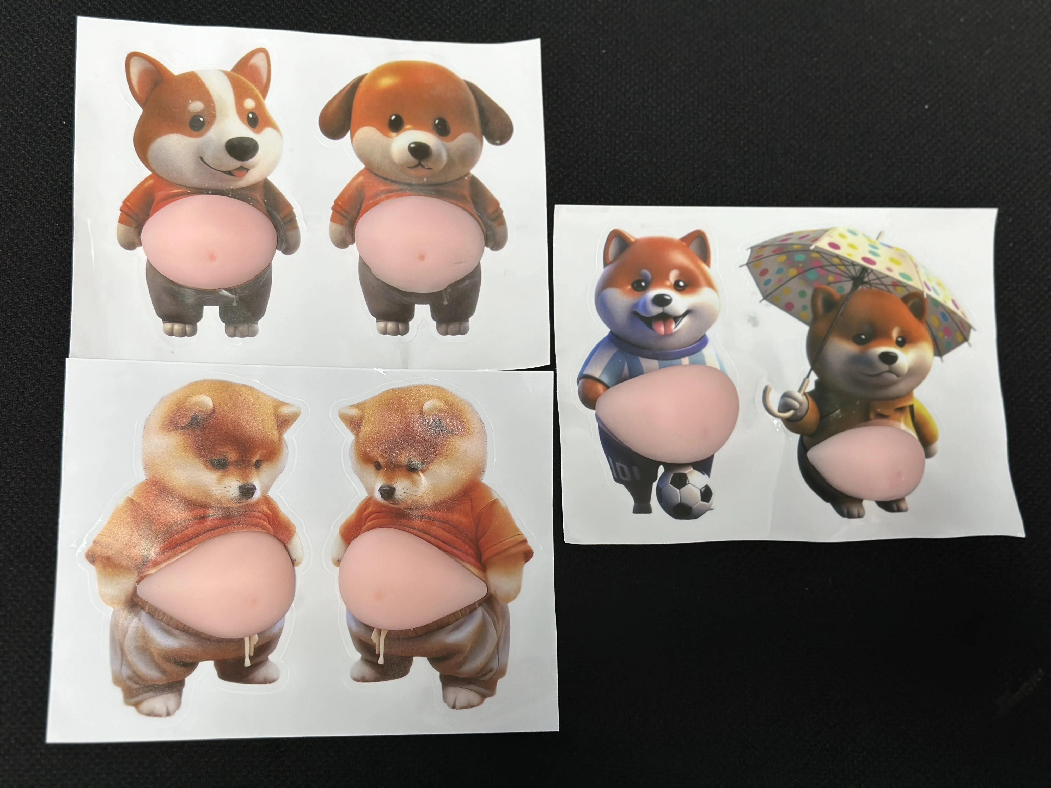 6Pcs 3D Dog & Cat Belly Mochi Squishy Stickers, Stress Relief Fidget, Cute Squeeze Toys for Kids Party Favors, Classroom Gifts, School Rewards, Fun  Gift for Adults & Kids, Silicone Puffy Car Door & Wall Buffers, Valentine's Day & Easter. view 2