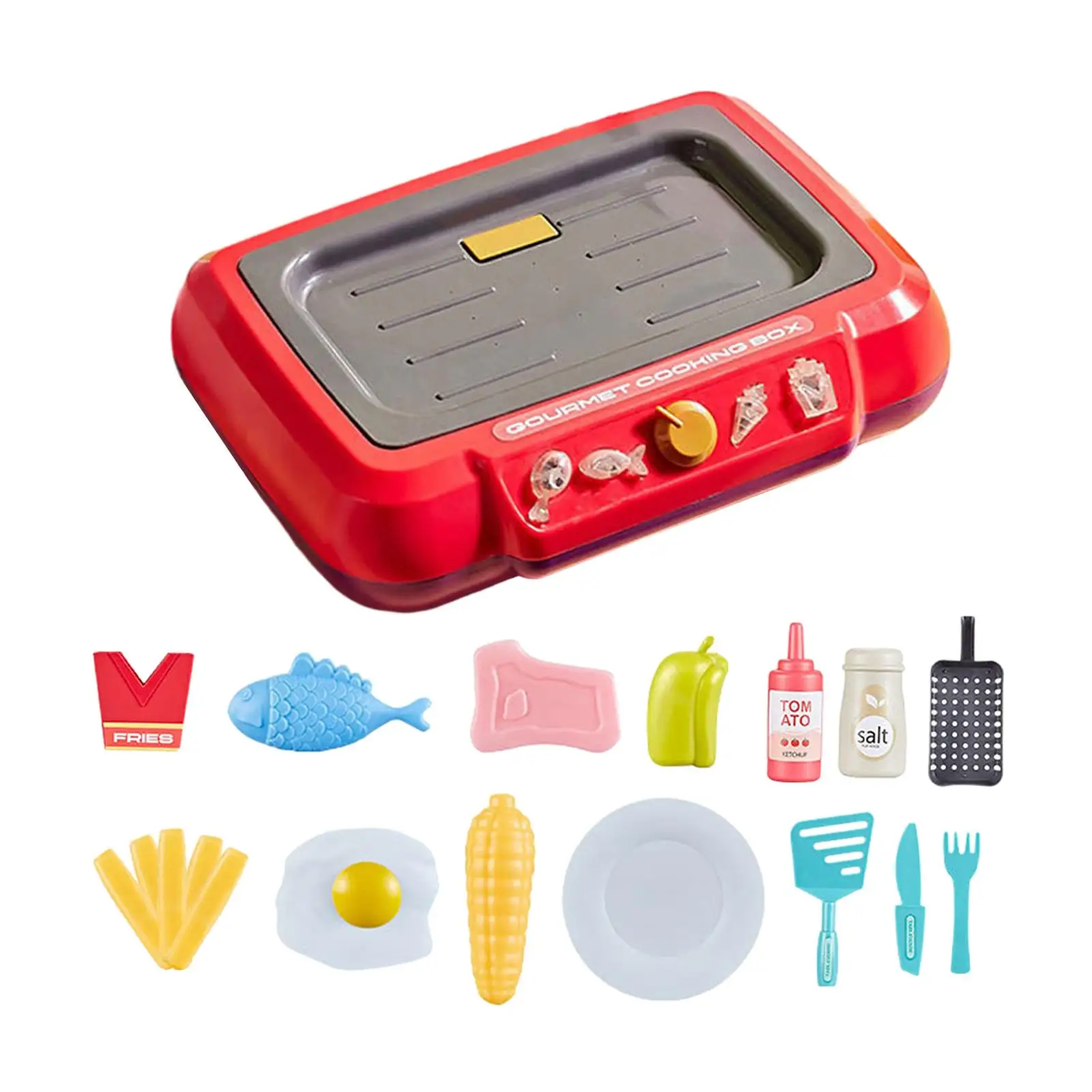 Kids Kitchen Playset Cooking Set Fine Motor Skills Role Play Fryer Cooking Toy