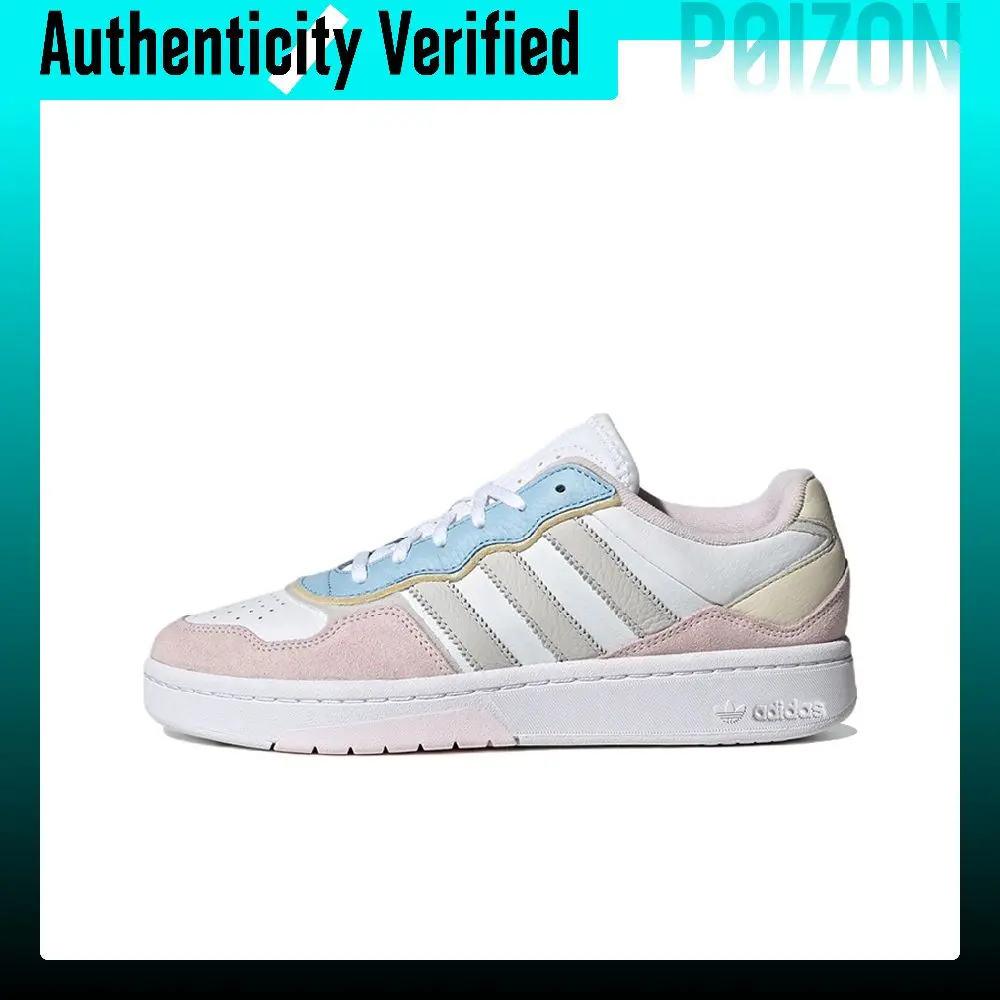 Adidas Originals Courtic Skate Shoes Women's Low-top White/Pink/Blue/Gray/Yellow ID4077