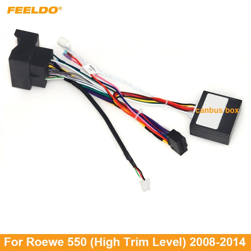 FEELDO Auto 16pin Audio Wiring Harness With Canbus Box For Roewe 550(High Trim Level) Aftermarket Stereo Installation