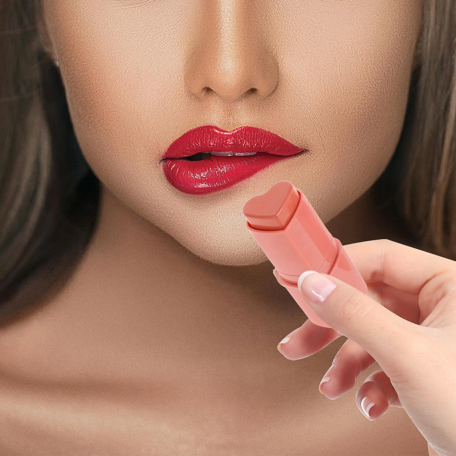 하트 모양 블러쉬 스틱 크림 블러쉬 컨투어 하이라이터 가벼운 방수 메이크업 얼굴 입술 볼