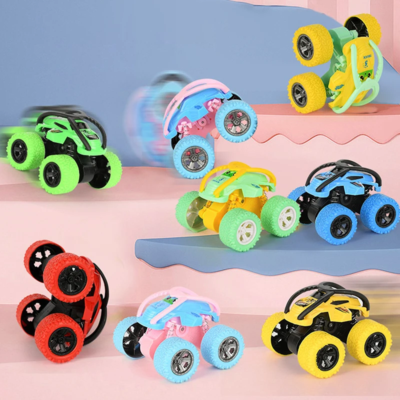 

2Pcs Children's Car Four Wheel Drive Inertia Push-pull Toy Car Inertial Stunt Rolling Off-road Vehicle Toy Kids Boy Gift
