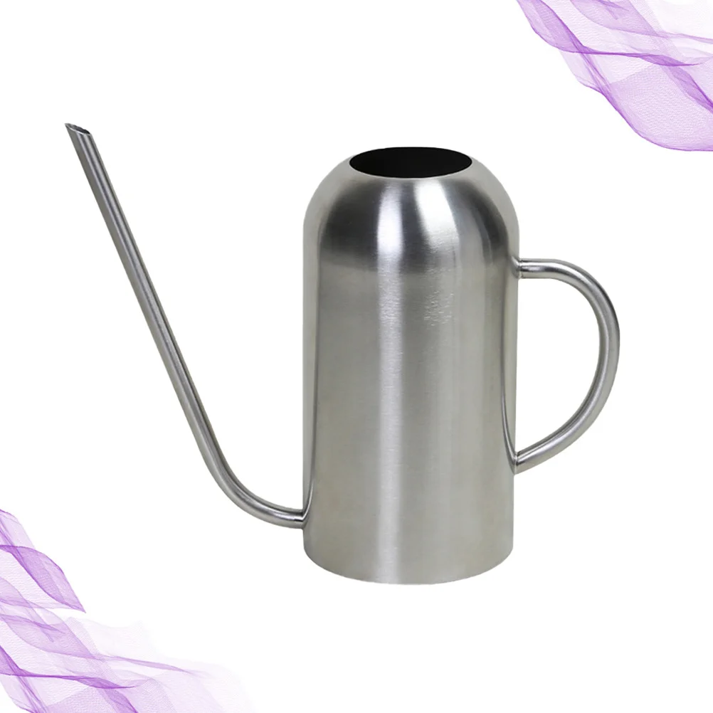 1.5L وعاء سقي الفم الطويل الفولاذ المقاوم للصدأ دائم حديقة شرفة الري الزهور بوعاء مسقاة المنزلية داخلي #4