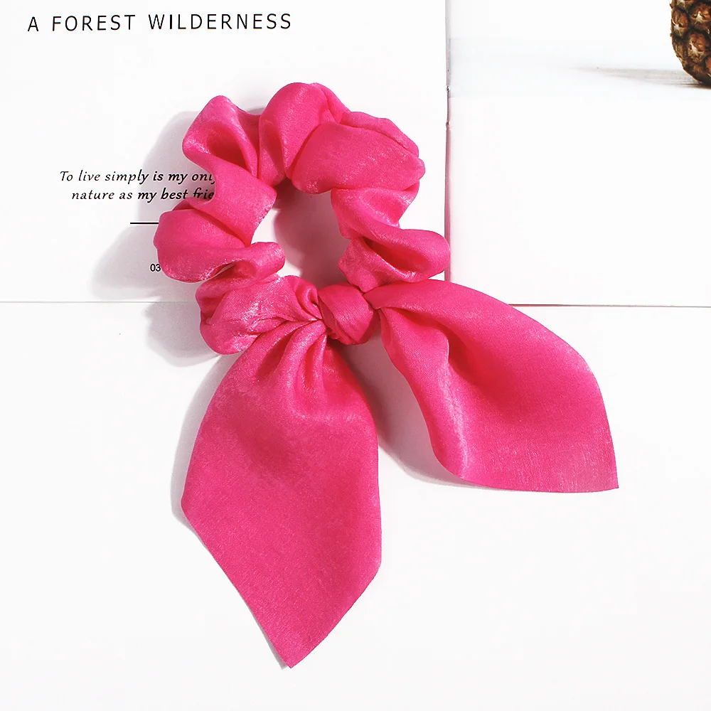 Leopard Bowknot Elastisches Haarband Frauen Einfarbig Scrunchie Mädchen Haargummi Pferdeschwanz Halter Stirnband Haar Seil Haar Zubehör – Detail 21