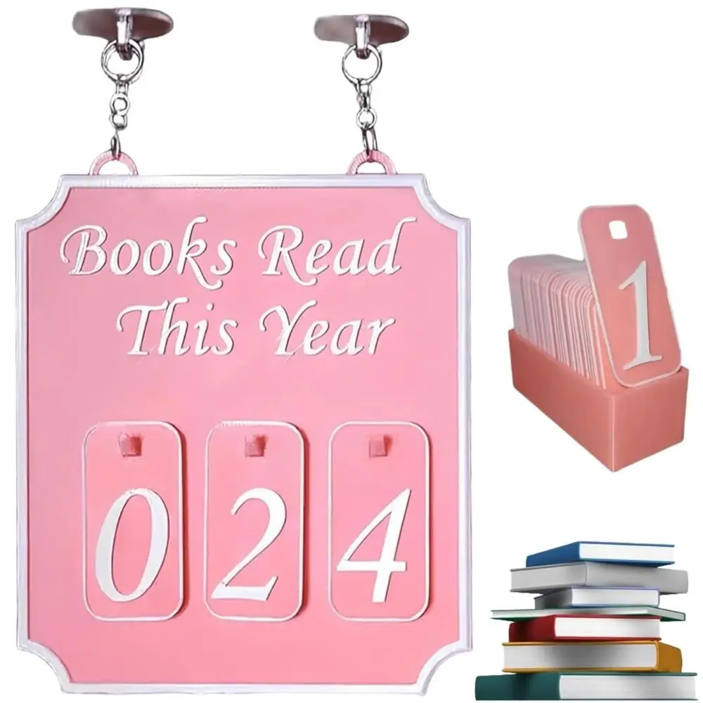 Hanging Bookshelf Counter Books Read This Year Personalized Bookshelf Sign Bookish Decor Reading Counter Reading Plan Management