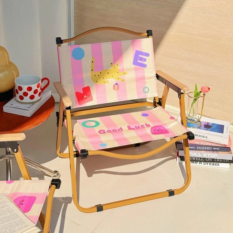 

Folding chair for outdoor camping, portable leisure beach chair