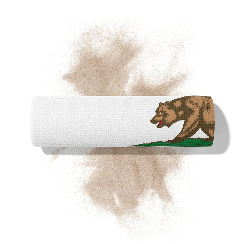 Aertemisi California Bear Flag Waffle Beach Towel Extra Large Oversize 180cm x 90cm