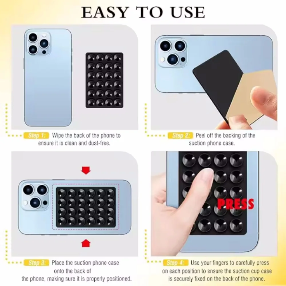 Silicone Suction Pad Single Sided For Mobile Phone Fixture Suction Cup Backed Adhesive Silicone Rubber Sucker Pad For Fixing