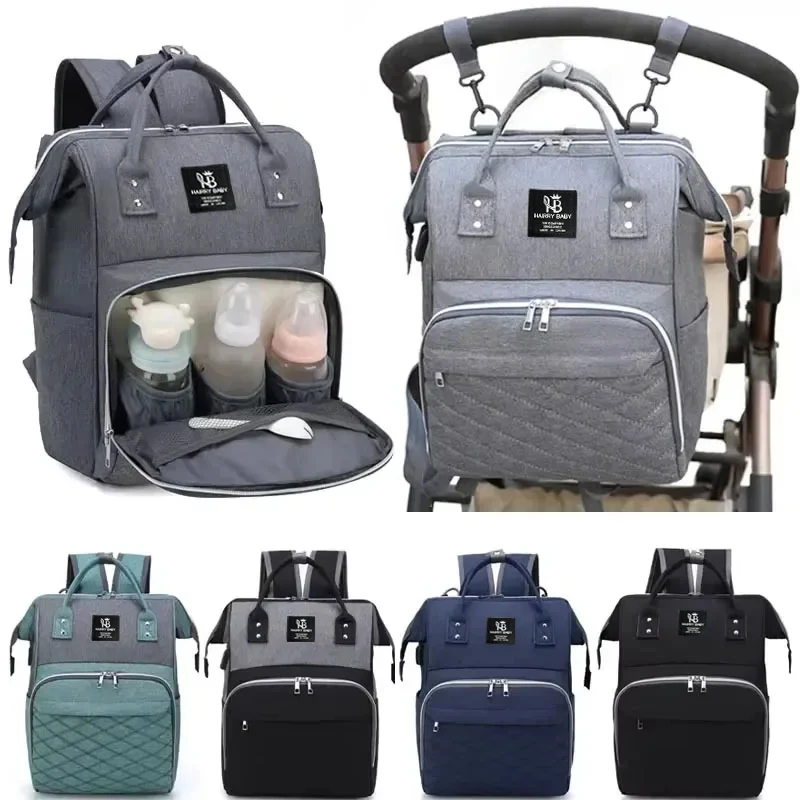 Bolsas de pañales para mamá, bolsa colgante para cochecito de bebé, mochilas para pañales de gran capacidad con cambiador, prácticas bolsas de lactancia para bebé