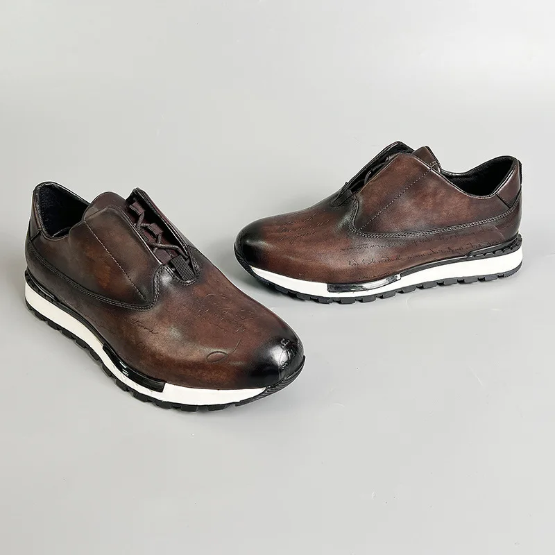 

New British Sneakers Spring Autumn Men's Casual Sport Shoes Fashion Leisure Genuine Leather Men Sneakers Male Footwear A282-1