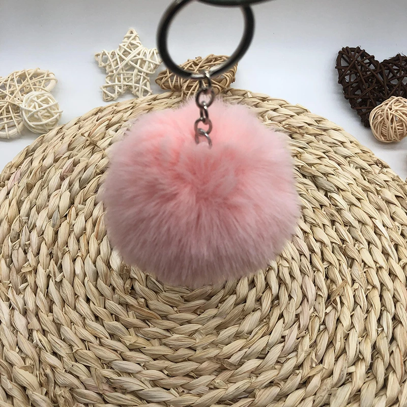 Wholesale Multicolor Furry Pom Pom Keychain, Fun Gift