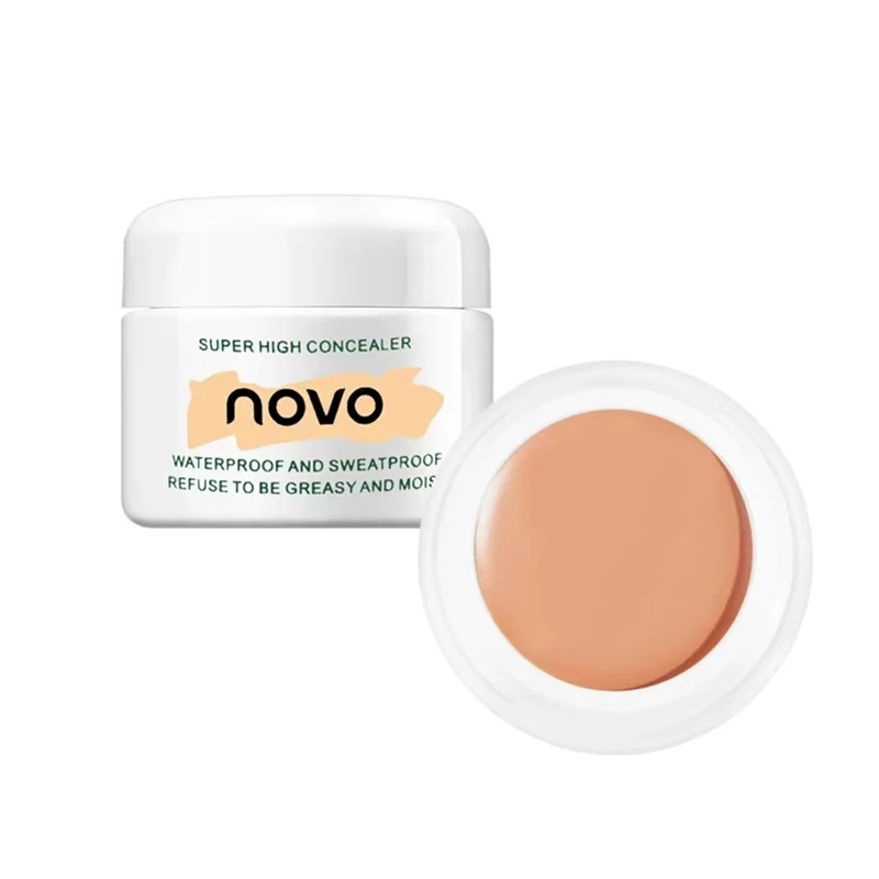 Novo Full Coverage Flawless Makeup Texture Concealer Foundation for Facial Acne Marks Dark Circles Professional Cosmetics 12g