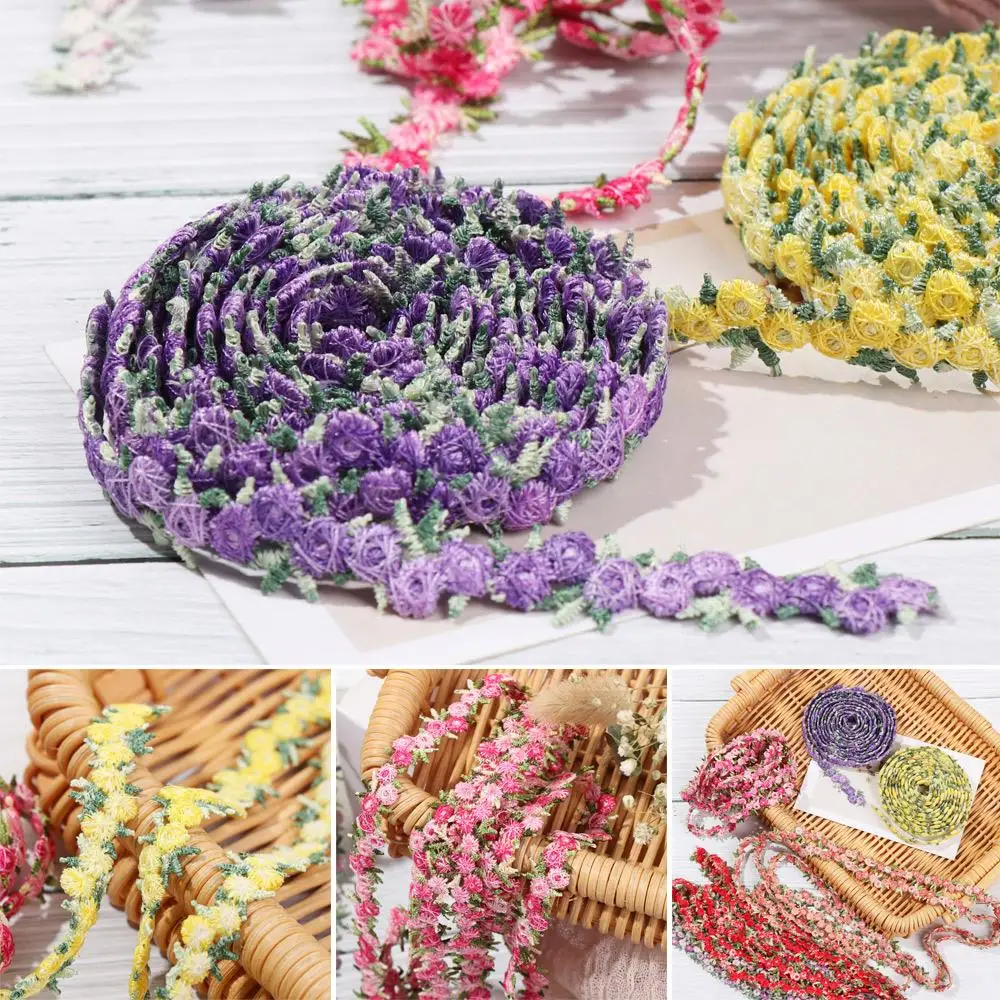 2Yard Polyester Sewing Water Soluble Ribbons Fabric Trim Embroidered Flower Lace Trim Clothes Accessories