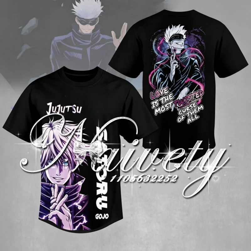 2026 Summer Jujutsu Kaisen Satoru Gojo 3D Print Jersey Men Women T-shirt Cool Manga Anime Tee for Running Fitness Outdoor Sports