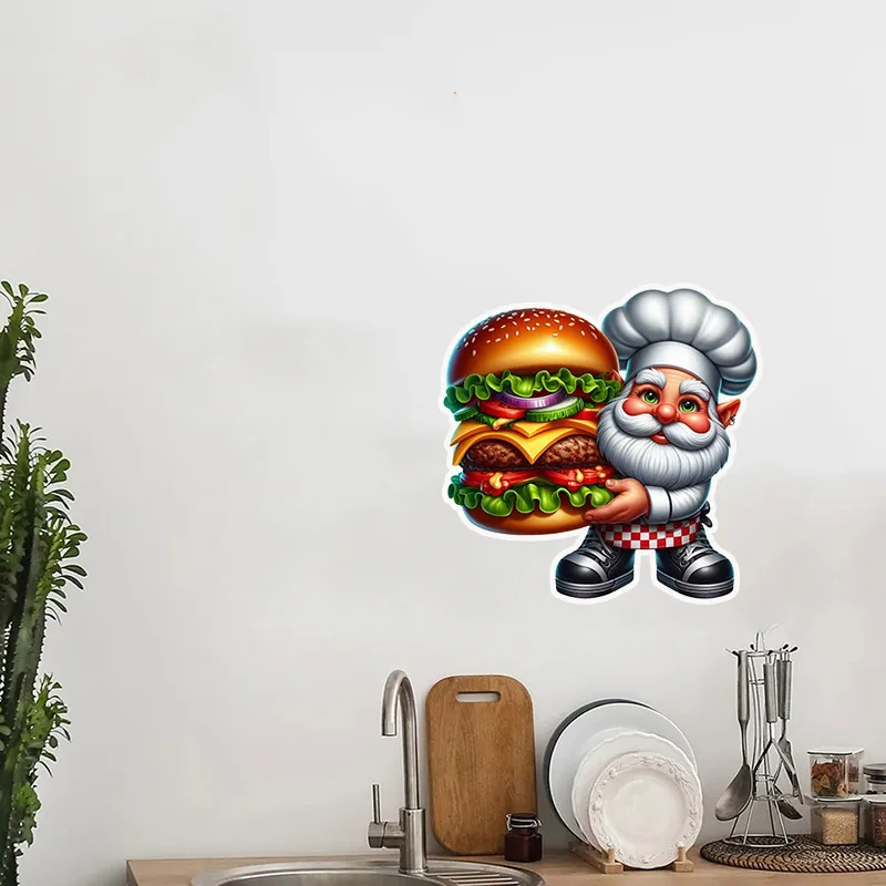 Cooking gnomes cute gnomes decorate living room cabinets refrigerator home decoration decals stickers  CM46