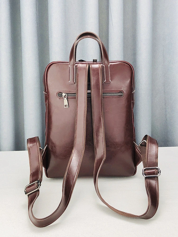 المرأة عالية الجودة جلد البقر على ظهره نمط Preppy المراهقات الفتيات المدرسية خمر محمول التعبئة حقيبة للجنسين حقيبة كتف