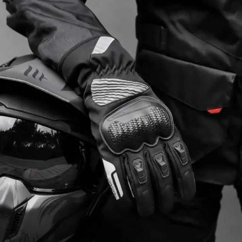 

Long-Cuff Winter Motorcycle Riding Gloves: Warm, Windproof, Impact-Resistant, Touchscreen-Compatible Biker Gear