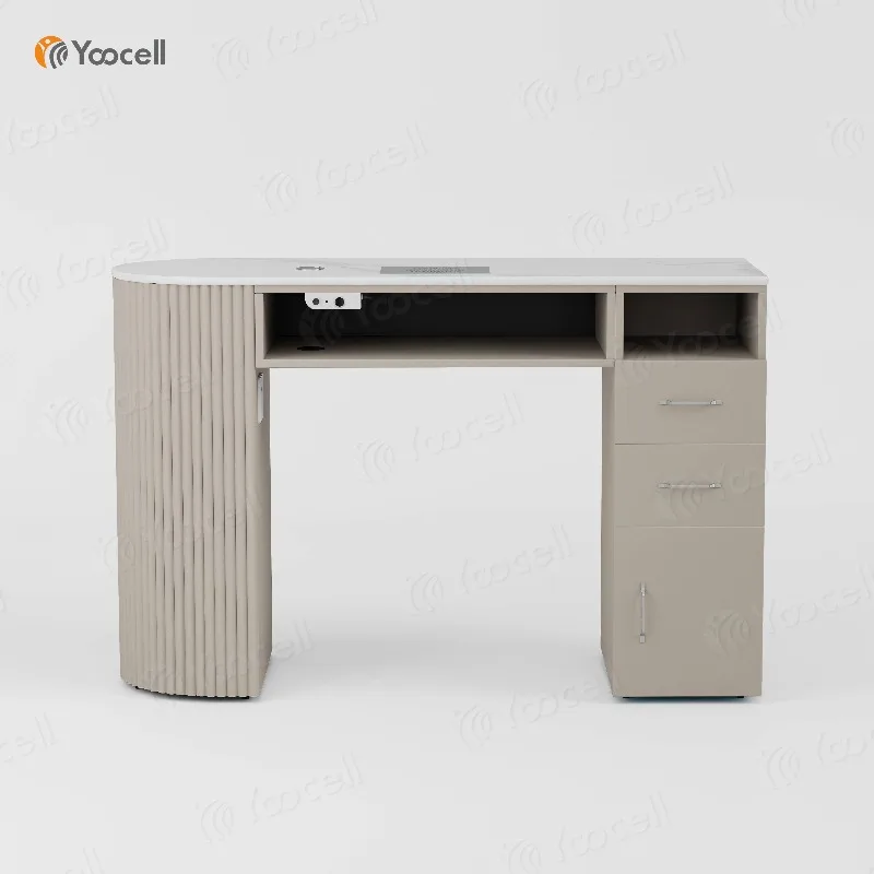 Salon Furniture Beauty Salon Grey Color Manicure Table and Chair Set Nail Salon Table Desk