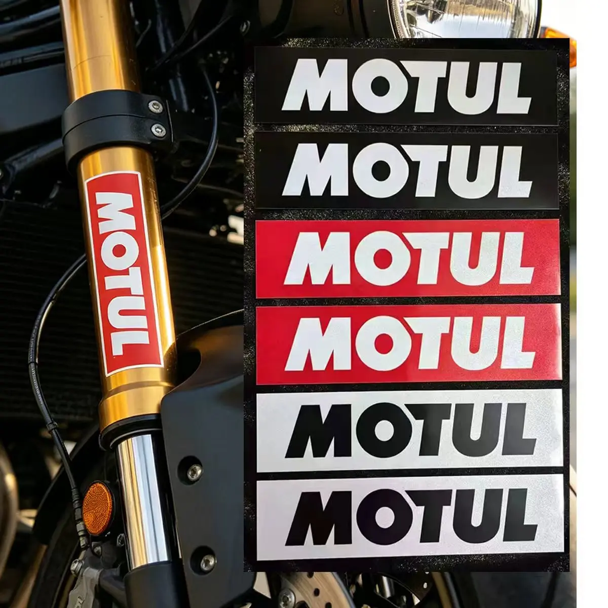 Pegatina reflectante MOTUL con logotipo para horquilla de motocicleta, para Yamaha, Honda, Suzuki, Kawasaki, DUCATI, KTM, BMW