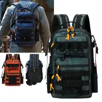 Bolsa de pecho de pesca con soportes para caña, mochila táctica Molle, caja de pescado, bolsa de aparejo de escalada para senderismo al aire libre, riñonera deportiva para caza