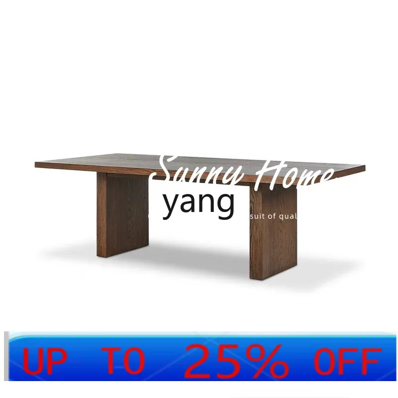 

LLMM wabi-sabi wind old solid wood dining table simple living room bed and breakfast log tea table