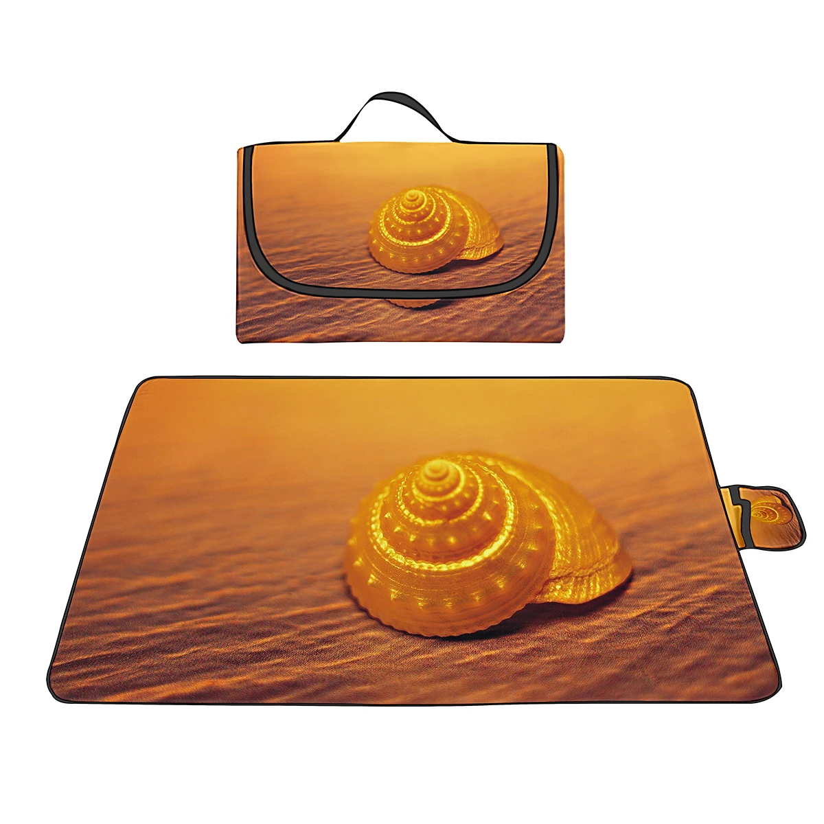 Beach Shells Outdoor Picnic Blankets,Foldable Waterproof Sand Mats,Extra Large Picnic Blanket for Beach Camping Hiking Travel