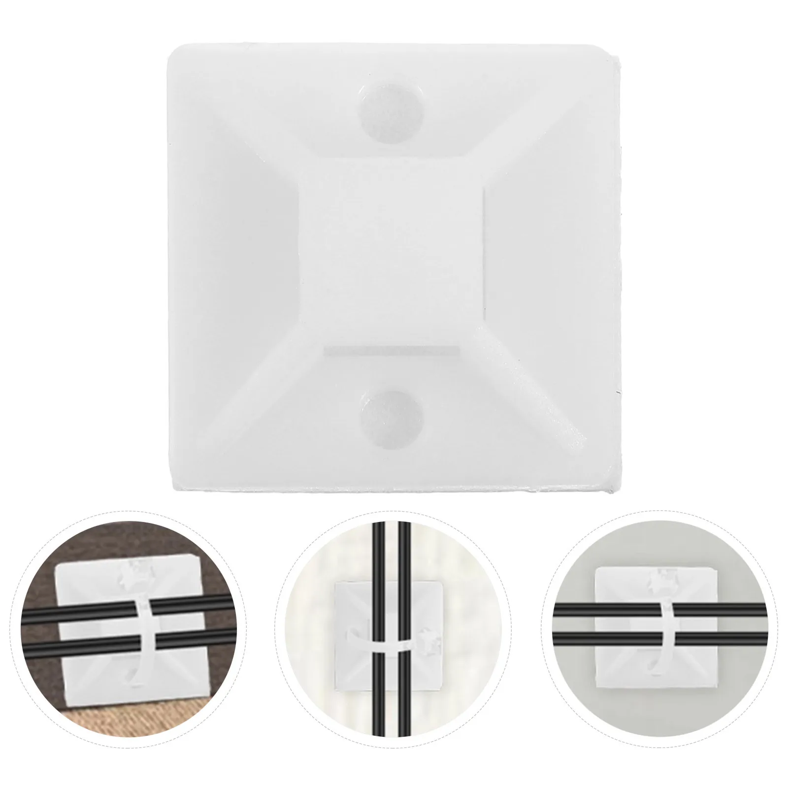 

100Pcs Reusable Zip Tie Mounts Adhesive Cable Anchors for Wire Bracket Cord Ties Organizer Clips Management System Fastener