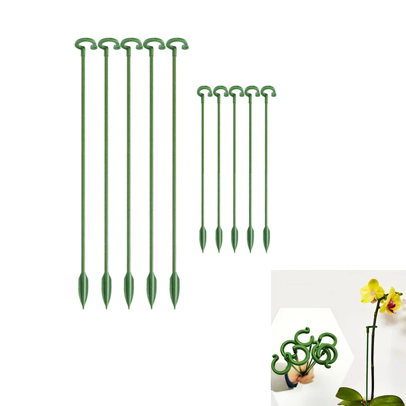 5Pcs Plant Supports Stakes Flower Stand Sticks Reusable Plant Clips Bonsai Fixing Tool Flower Grow Holder Garden Tools