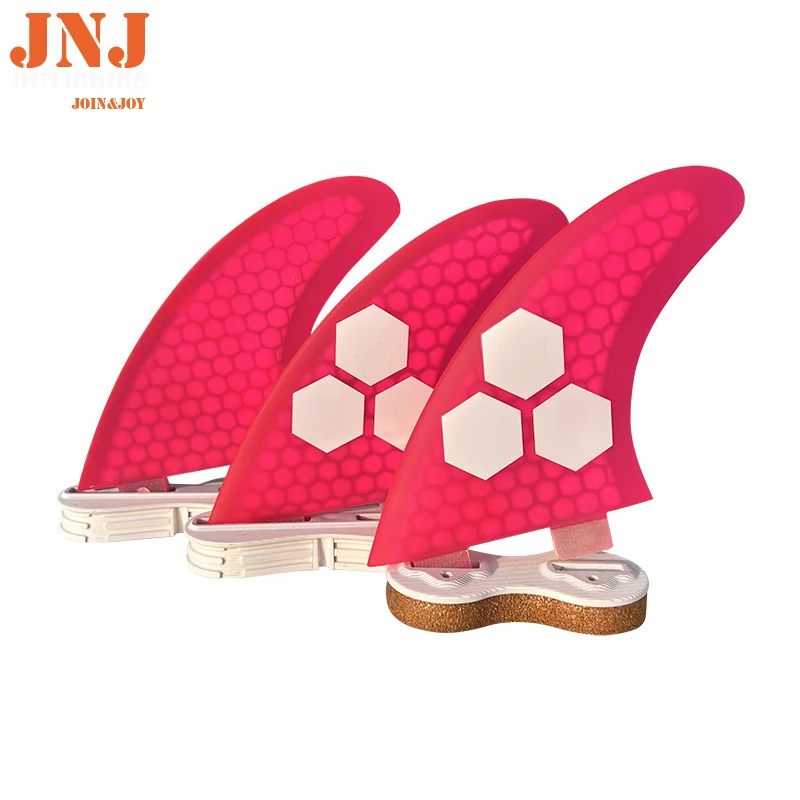 JNJ FCS I Pink Surfboard Fins Mf Medium G5 Thruster Mick Fanning Template