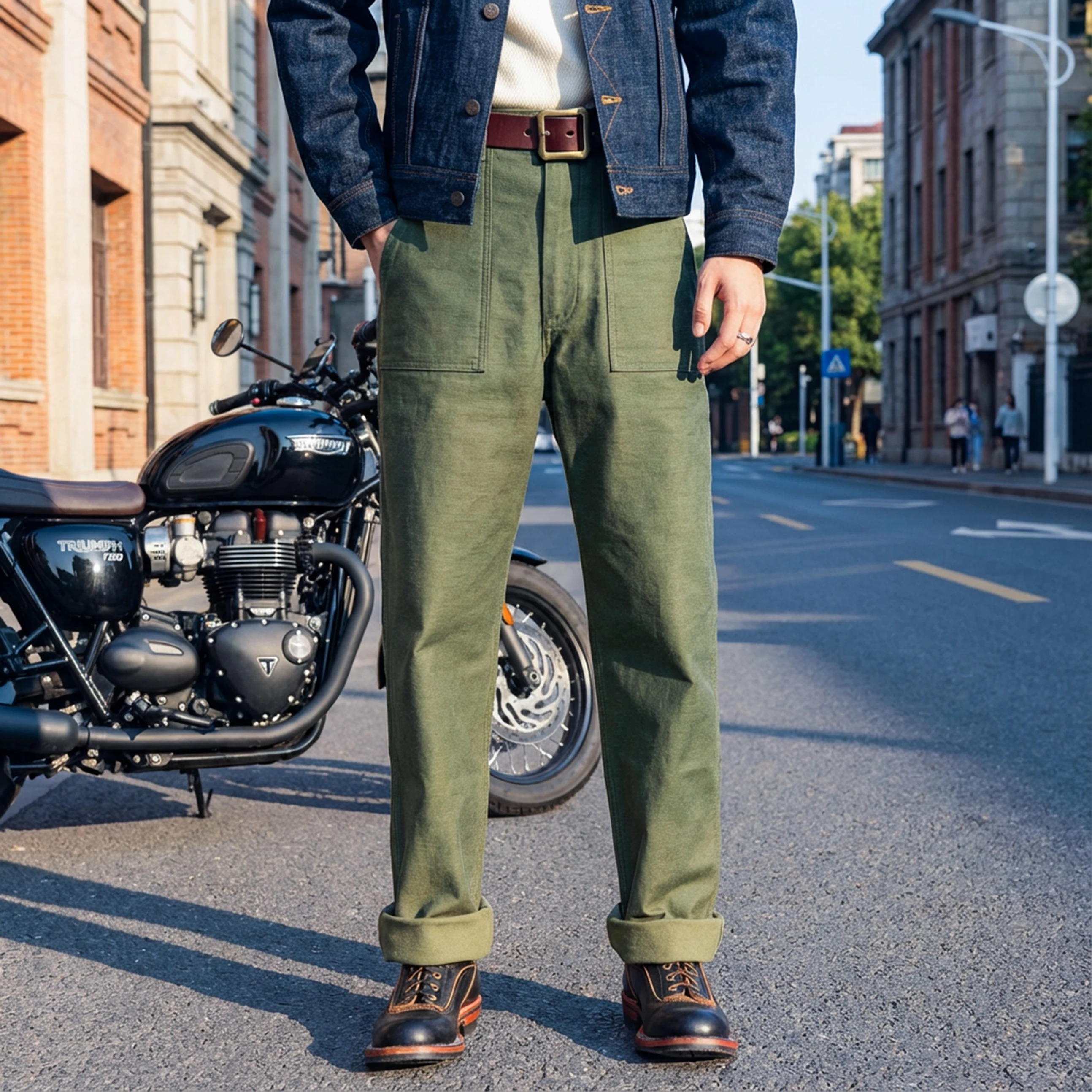 

TL-0005B Red Tornado US Military Style Cargo Pants for Men 15 Oz Cotton Vintage OG107 Slim Fit Casual Trousers