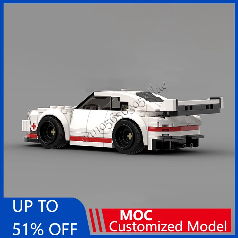 

197 PCS Moc Technology Racing White Supercar Model Building Blocks Speed Vehicle Bricks Toys Kids Adult Special Christmas Gifts