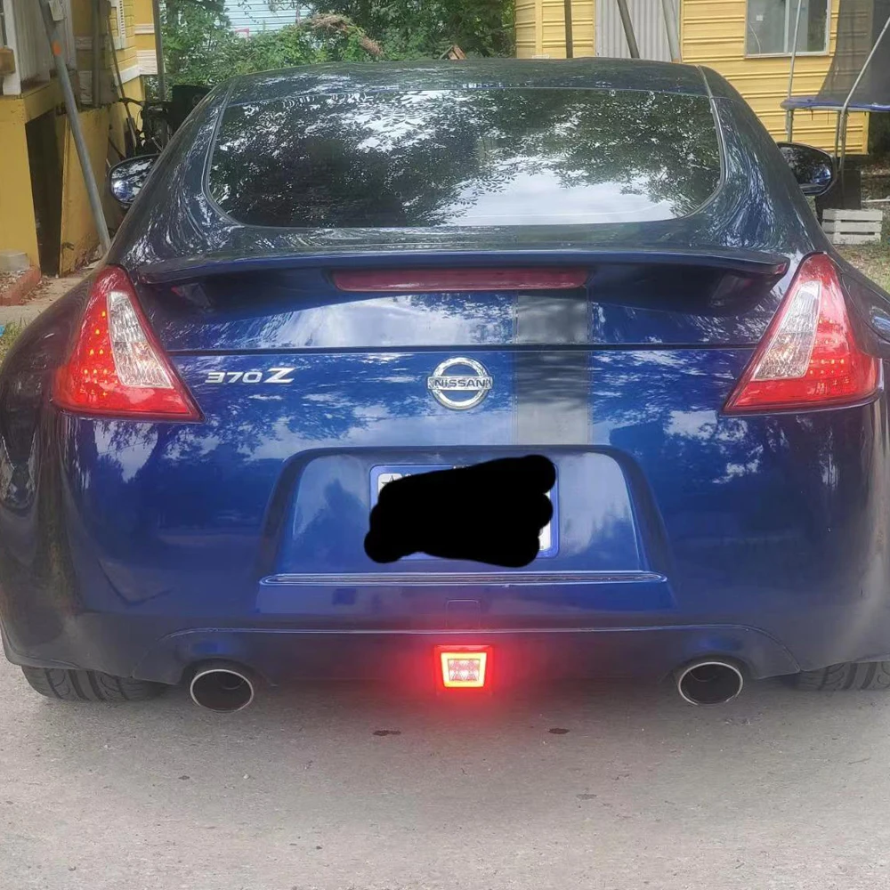 LED Bumper Fog Light Kit for 2009-2019 Nissan 370Z & 2013-17 Juke Nismo, Red Brake/Rear Fog & White LED as Backup Reverse Lamp