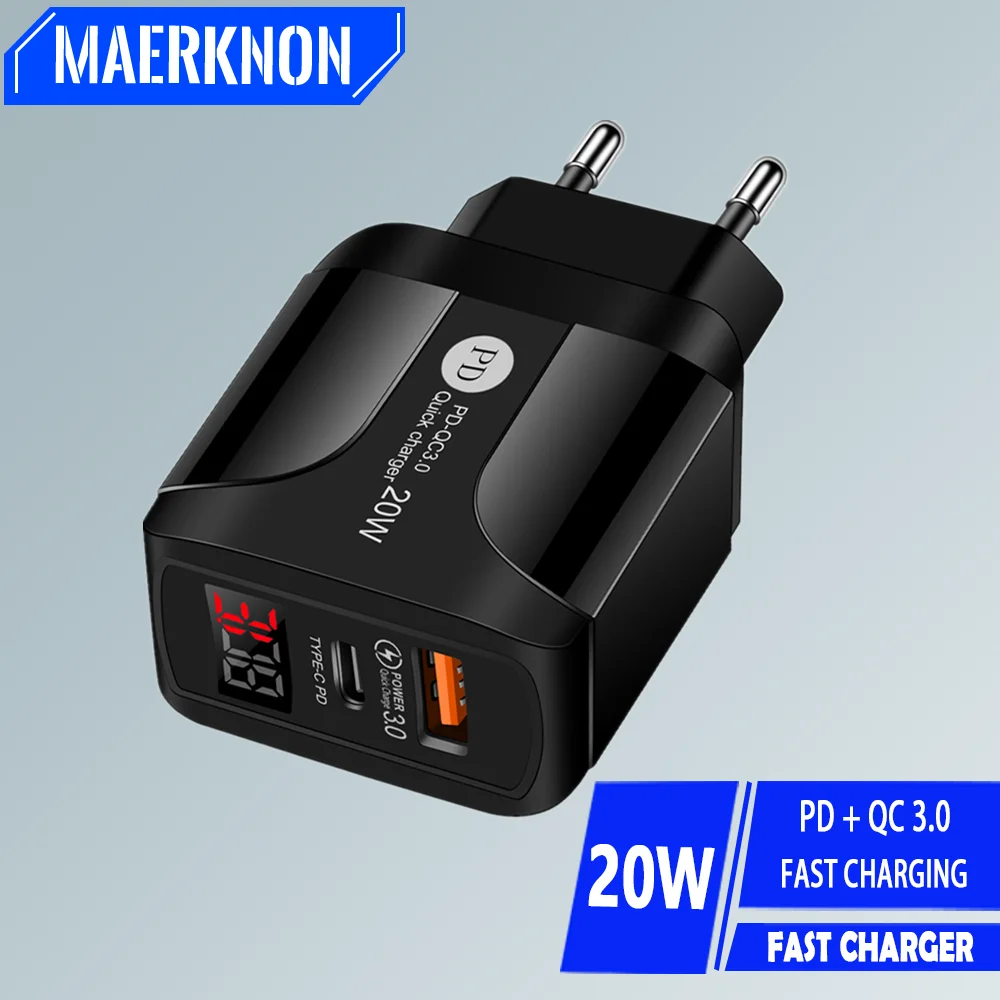 PD 20W USB Charger Fast Charging Type C Mobile Phone Charger QC 3.0 For Iphone 14 15 Huawei Xiaomi Samsung USB Charger Adapter