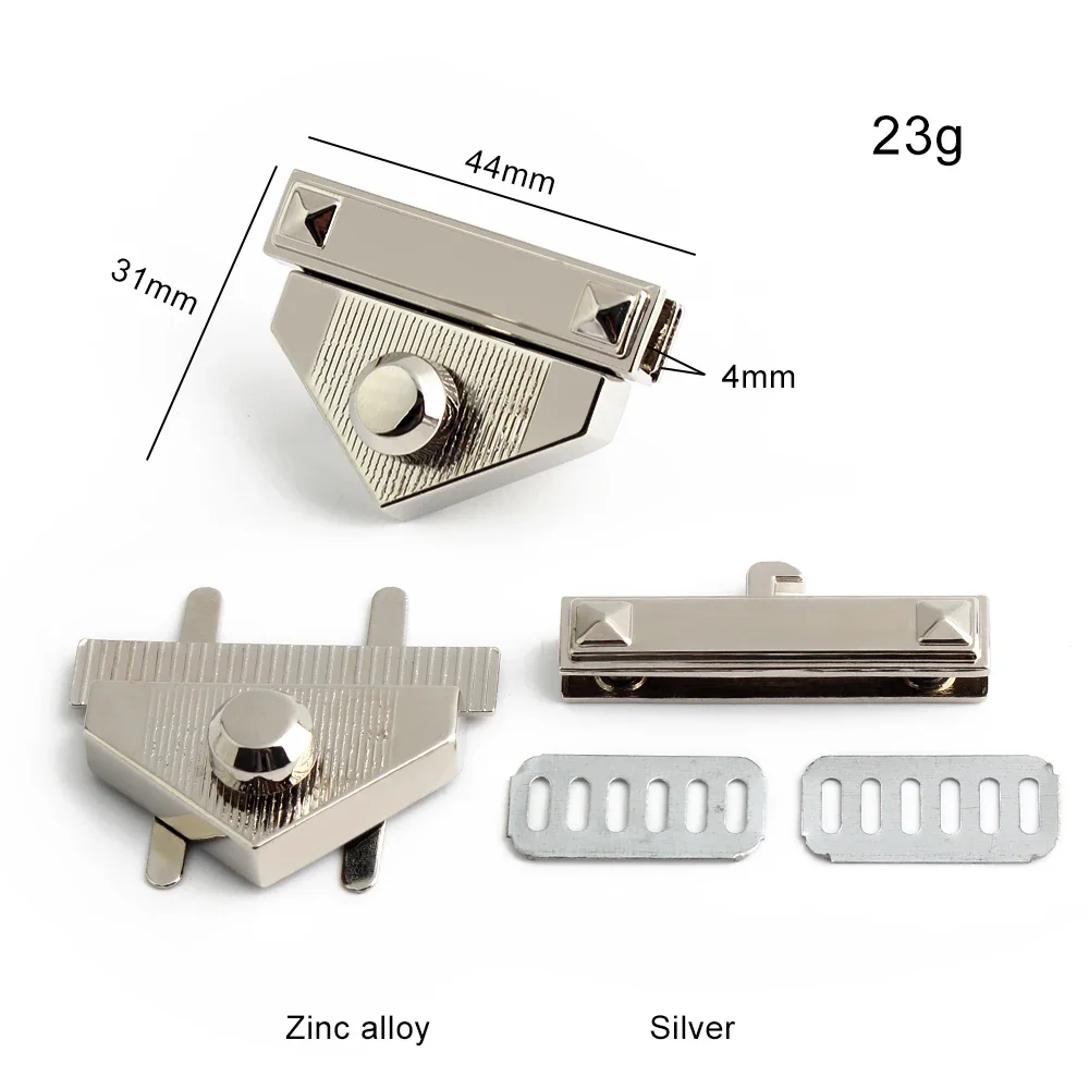 1/3/10PCS 44x31mm Triangle Bag Metal Lock Buckle Twist Turn Snap Clasps Buckle For DIY Craft Handbag Purse Briefcase Accessories