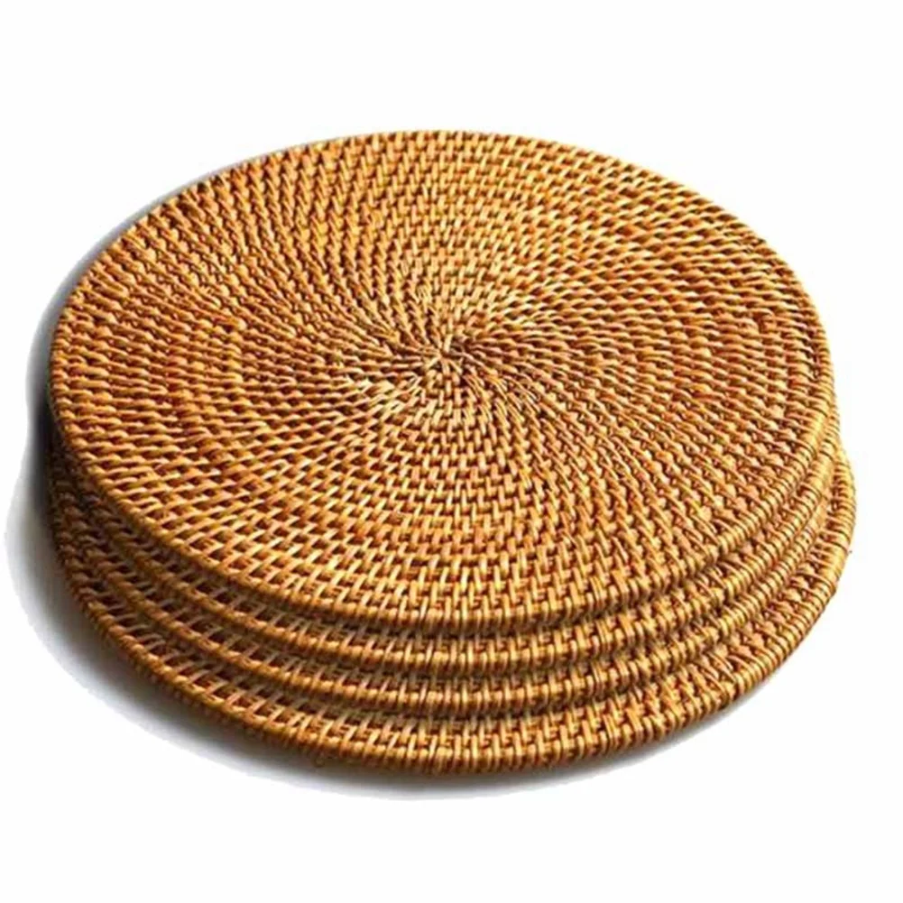 4 Pcs Rattan Trivets for Hot Dishes-Insulated Hot Pads Durable Pot Holder for Table Heat Resistant Mats for Kitchen