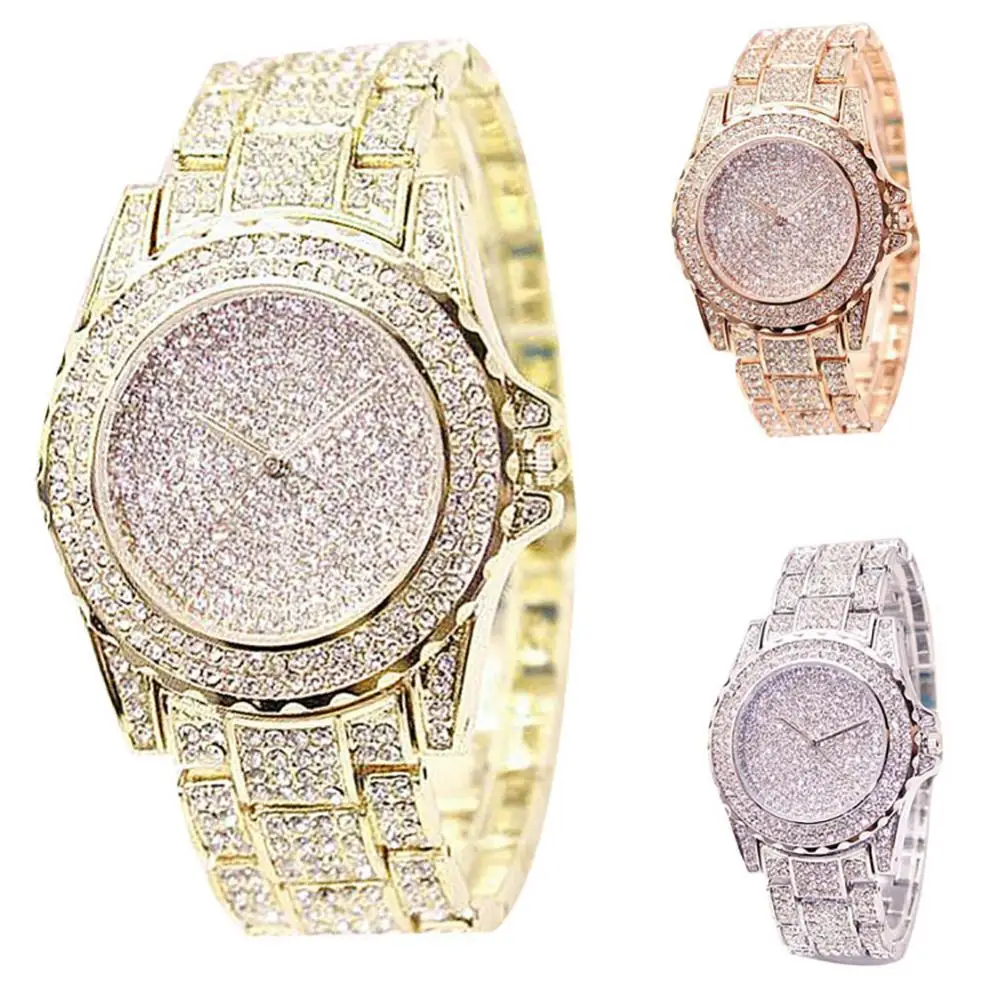 

Fashion Rhinestone Watch for Women Luxury Watches Quartz Movement Wrist Watch Bracelet Women's Wristwatch Shinny Crystal Watch