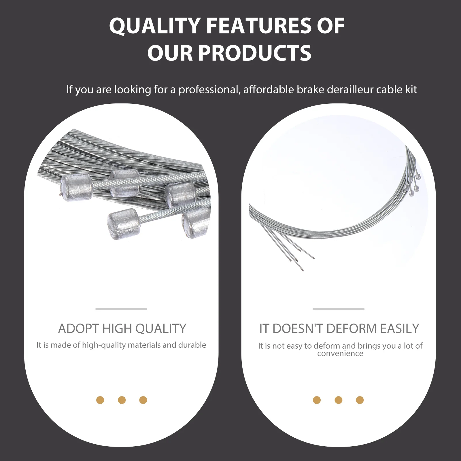 

5 set Bicycle Brake Derailleur Cable Kit 2700Mm Shifter Cable Set For Mountain Road Bike Replacement Galvanized Core Aluminum