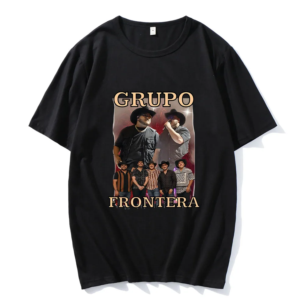 Grupo Frontera Band T-shirt Summer Hip Hop Cotton Tee-shirt Streetwear Short Sleeve Comfortable Mens Tshirt Graphic Printing Tee