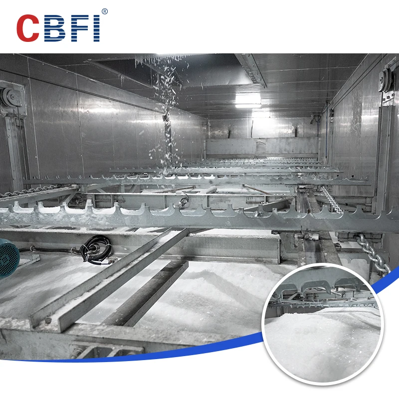 CBFI 120 Tons Water Cooling Type Flake Ice Machine Rake Ice System Dye Chemical Cooling