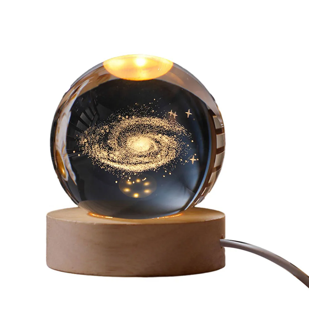 Christmas Ball Decoration 2025 Astronomy Solar System Planets Moon Astronaut LED Balls Home Snow Glass Globe Decorations