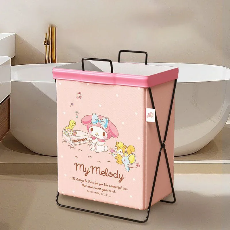 HelloKitty Large Capacity Foldable Waterproof Sundries Pocket Cartoon Bathroom Versatile Home Furnishing Clothing Storage Basket