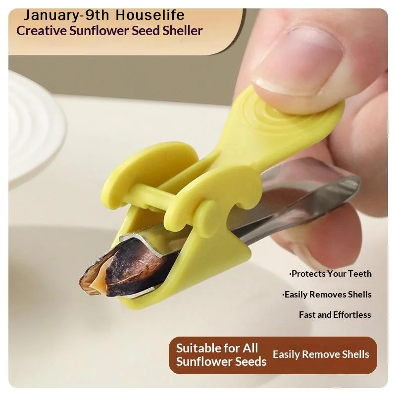 Sunflower Seed Sheller With Stainless Steel Blade Protects Teeth Easy Shelling For Snack And Movie TimeJanuary-9th Houselife