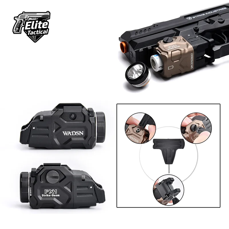 

Tactic TR-7 PX1 Mounted Light 800Lumens Hunting Airsoft Flashlight Includes High, Low Paddle Switches Fit 20mm Rail Lantern