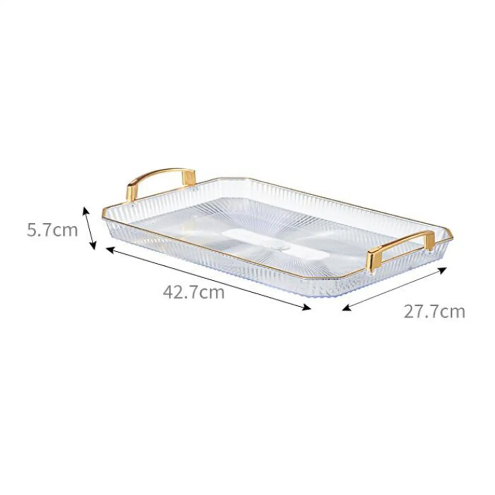 Serving Tray with Handles Multipurpose Fruit Tray Jewelry Perfume Cosmetics Holders for Kitchen Home Dining Room Bedroom Office