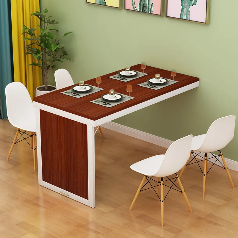 Wall-mounted Folding Dining Table With Minimalist Design, Perfect For Small Spaces